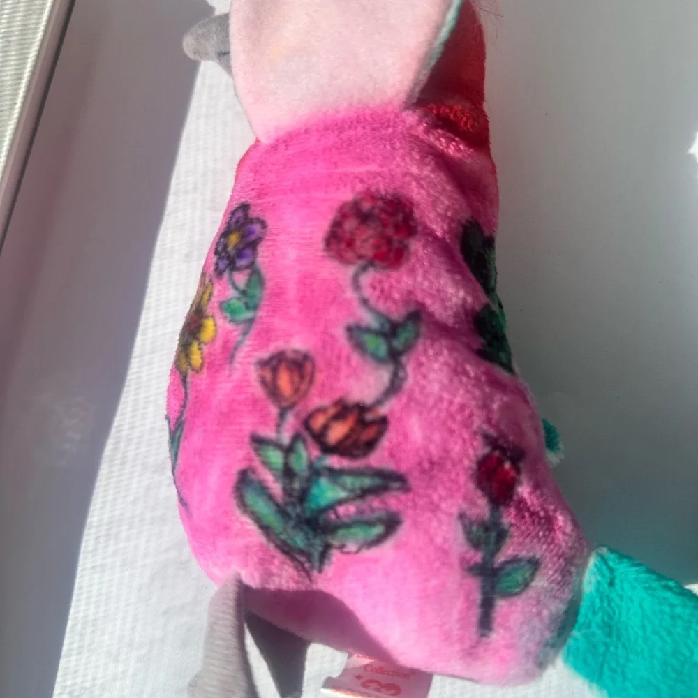 Ty beanie baby Colorful Plush Bird Toy one of kind hand painted